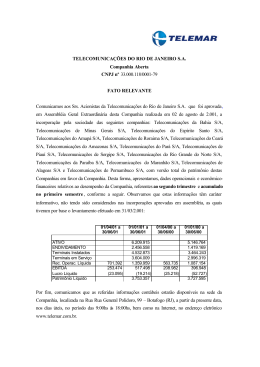 TELECOMUNICAÇÕES DO RIO DE JANEIRO S.A. Companhia