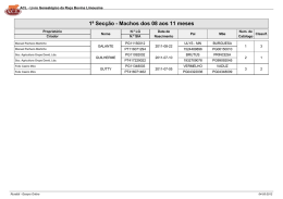 1   Sec&ccedil;&atilde;o Machos dos 08 aos 11 meses