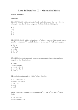 Lista de Exercícios 03 – Matemática Básica