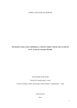 1 MAÍRA CARVALHO DE MORAES Movimentos sociais, classe