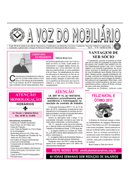 Quarto Trimestre de 2010 - Sindicato dos Oficiais Marceneiros e
