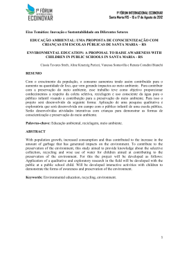 1&ordm; F&Oacute;RUM INTERNACIONAL ECOINOVAR Santa Maria/RS &ndash; 15 a
