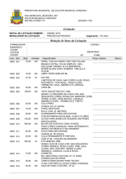 Itens Pregão Eletrônico n 08-2015 - Prefeitura Municipal de Doutor