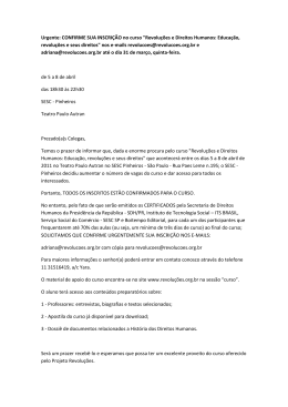 Urgente: CONFIRME SUA INSCRIÇÃO no curso "Revoluções e
