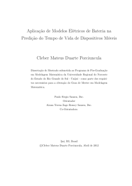 Aplica&ccedil;&atilde;o de Modelos El&eacute;tricos de Bateria na Predi&ccedil;&atilde;o do Tempo