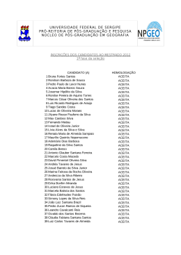 1&ordf; Etapa Mestrado
