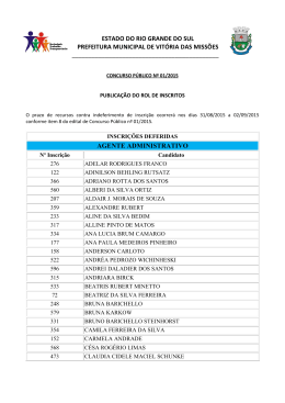 publica&ccedil;&atilde;o do rol de inscritos