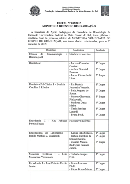 EDITAL N&deg; 002/2015 MONITORIA DE ENSINO DE GRADUA&Ccedil;&Atilde;O
