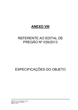 ANEXO VIII - Especifica&ccedil;&otilde;es T&eacute;cnicas - DME Distribui&ccedil;&atilde;o