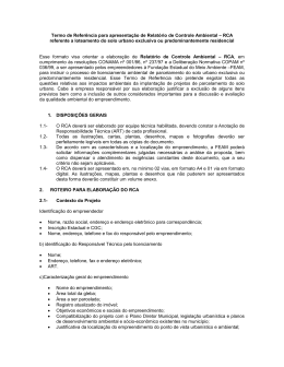Solo Urbano Exclusiva ou Predominantemente Residencial