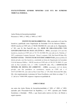 amici curiae - Observat&oacute;rio do C&oacute;digo Florestal