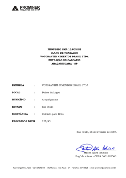 PROCESSO SMA 13.803/02 PLANO DE TRABALHO VOTORANTIM