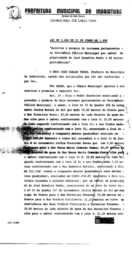 Lei N° 2404 de 21/06/1988 - Câmara Municipal de Indaiatuba