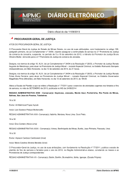 Di&aacute;rio oficial do dia 11/09/2013 PROCURADOR