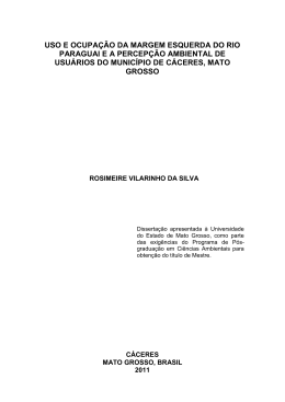 USO E OCUPA&Ccedil;&Atilde;O DA MARGEM ESQUERDA DO RIO