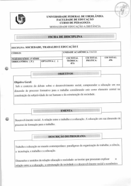 Sociedade, Trabalho e Educa&ccedil;&atilde;o I