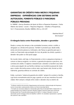 garantias de cr&eacute;dito para micro e pequenas empresas