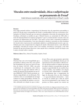 V&iacute;nculos entre modernidade, &eacute;tica e subjetiva&ccedil;&atilde;o no