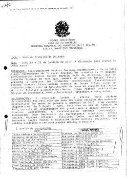 Ata de Correi&ccedil;&atilde;o Vara do Trabalho de Quixad&aacute;