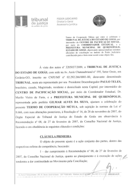 Termo de Convênio - Tribunal de Justiça do Estado de Goiás