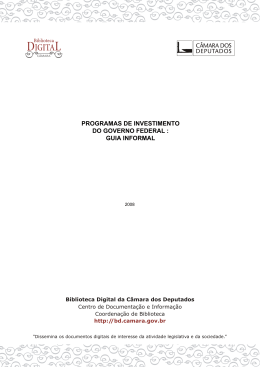 programas de investimento do governo federal