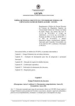 NORMA DE PESSOAL DOCENTE DA UNIVERSIDADE
