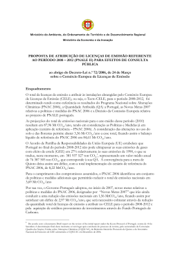proposta de atribui&ccedil;&atilde;o de licen&ccedil;as de emiss&atilde;o referente ao per&iacute;odo