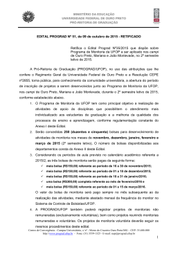 EDITAL PROGRAD N&ordm; 51, de 09 de outubro de 2015