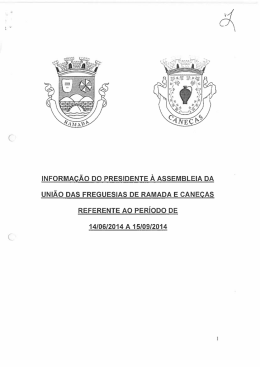 Informação do Presidente Assembleia da União das Freguesias de