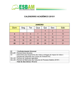 Calendário Acadêmico 2015