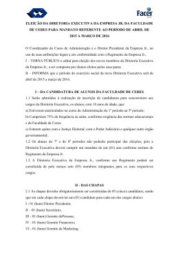 ELEI&Ccedil;&Atilde;O DA DIRETORIA EXECUTIVA DA EMPRESA JR