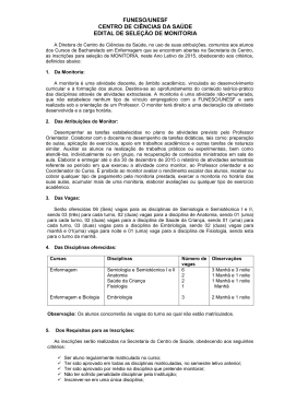 Edital de Seleção de Monitoria 2015.1