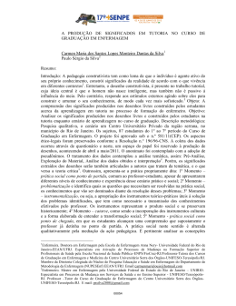 A PRODU&Ccedil;&Atilde;O DE SIGNIFICADOS EM TUTORIA