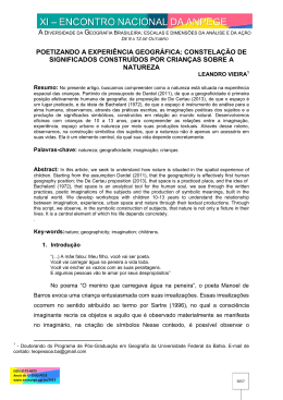 poetizando a experi&ecirc;ncia geogr&aacute;fica: constela&ccedil;&atilde;o de significados