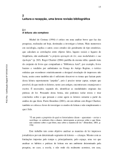 2 Leitura e recep&ccedil;&atilde;o, uma breve revis&atilde;o bibliogr&aacute;fica