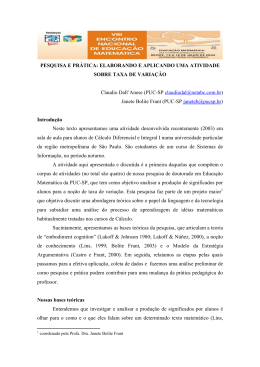 pesquisa e prática: uma aula sobre taxa de variação