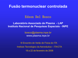 Fus&atilde;o termonuclear controlada