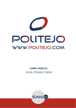 GAMA SANICOL FICHA T&Eacute;CNICA TUBOS