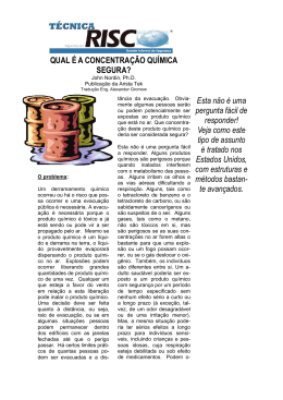 QUAL &Eacute; A CONCENTRA&Ccedil;&Atilde;O QU&Iacute;MICA SEGURA? Esta n&atilde;o &eacute; uma