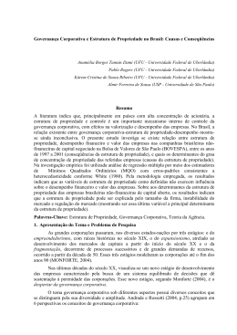 Governan&ccedil;a Corporativa e Estrutura de Propriedade