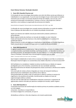 Enem Ci&ecirc;ncias Humanas- Revolu&ccedil;&atilde;o industrial 1