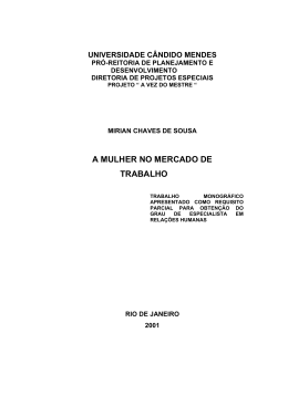 a mulher no mercado de trabalho