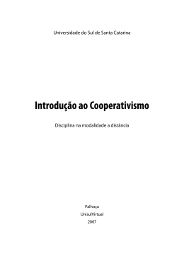 Introdu&ccedil;&atilde;o ao Cooperativismo