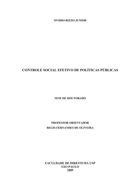 CONTROLE SOCIAL EFETIVO DE POLÍTICAS PÚBLICAS