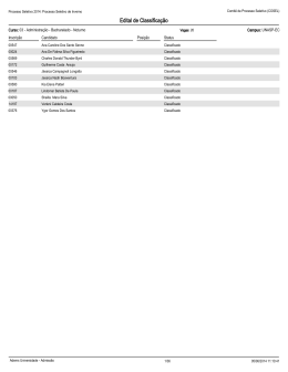 Edital de Classifica&ccedil;&atilde;o