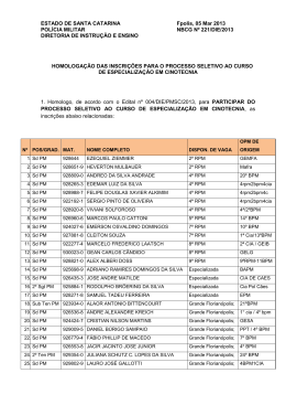 2. Homologa&ccedil;&atilde;o das Inscri&ccedil;&otilde;es
