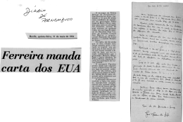 Ferreira manda carta dos EUA