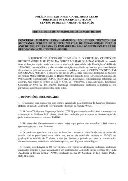 1 pol&iacute;cia militar do estado de minas gerais diretoria