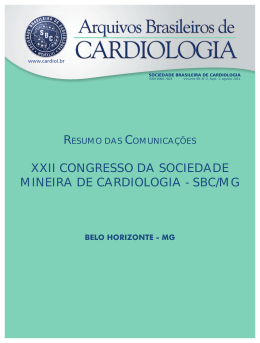 xxii congresso da sociedade mineira de cardiologia