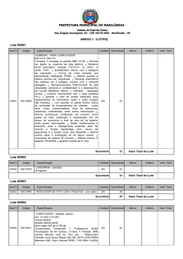 ANEXO I - (LOTES) PREFEITURA MUNICIPAL DE MARILÂNDIA